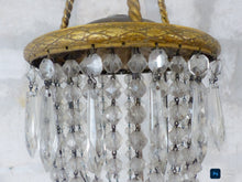Load image into Gallery viewer, Gorgeous Antique French Basket Chandelier Ceiling Bronze Beads Prisms 1900 LXVI