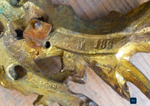 Load image into Gallery viewer, PAIR early 19TH Antique French Gilded Bronze Empire Pediment Hardware Salvage
