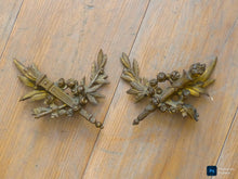 Load image into Gallery viewer, PAIR early 19TH Antique French Gilded Bronze Empire Pediment Hardware Salvage