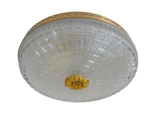 Load image into Gallery viewer, Gorgeous Vintage French Empire Ceiling D: 10" Gilded Bronze Brass & Glass 1960s