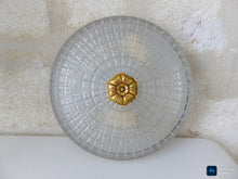 Load image into Gallery viewer, Gorgeous Vintage French Empire Ceiling D: 10" Gilded Bronze Brass & Glass 1960s