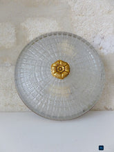 Load image into Gallery viewer, Gorgeous Vintage French Empire Ceiling D: 10" Gilded Bronze Brass & Glass 1960s