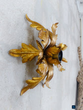 Load image into Gallery viewer, BANCI 1980 Charming Murano Ceiling Wall Light Gilded Tole Chandelier Foliage