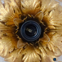 Load image into Gallery viewer, BANCI 1980 Charming Murano Ceiling Wall Light Gilded Tole Chandelier Foliage