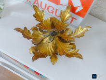 Load image into Gallery viewer, BANCI 1980 Charming Murano Ceiling Wall Light Gilded Tole Chandelier Foliage