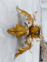 Load image into Gallery viewer, BANCI 1980 Charming Murano Ceiling Wall Light Gilded Tole Chandelier Foliage