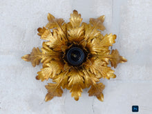 Load image into Gallery viewer, BANCI 1980 Charming Murano Ceiling Wall Light Gilded Tole Chandelier Foliage