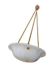 Load image into Gallery viewer, 1900 Gorgeous Antique French Alabaster Pendant Chandelier Ceiling Rope Mount 14"