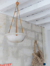Load image into Gallery viewer, 1900 Gorgeous Antique French Alabaster Pendant Chandelier Ceiling Rope Mount 14"