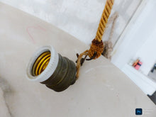 Load image into Gallery viewer, 1900 Gorgeous Antique French Alabaster Pendant Chandelier Ceiling Rope Mount 14"