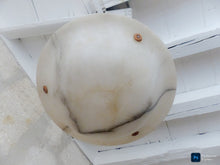Load image into Gallery viewer, 1900 Gorgeous Antique French Alabaster Pendant Chandelier Ceiling Rope Mount 14"