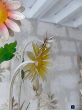 Load image into Gallery viewer, 1960's Charming Florentine Chandelier Enameled Metal Tole Flower Italian Ceiling