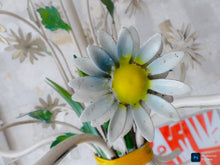 Load image into Gallery viewer, 1960's Charming Florentine Chandelier Enameled Metal Tole Flower Italian Ceiling