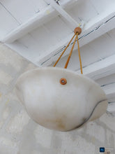 Load image into Gallery viewer, 1900 Gorgeous Antique French Alabaster Pendant Chandelier Ceiling Rope Mount 14"