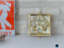 Load image into Gallery viewer, Gorgeous Gilt Mid Century 1970 Ceiling Wall Light Beveled Glass Chandelier 9"