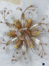 Load image into Gallery viewer, 1980 Flowers Glass Murano Gilded & Silver Wall Light Ceiling Chandelier ARTEFICE