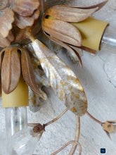 Load image into Gallery viewer, 1980 Flowers Glass Murano Gilded & Silver Wall Light Ceiling Chandelier ARTEFICE