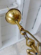 Load image into Gallery viewer, 1950 Vintage French 3 Arms Ormolu Bronze Brass Chandelier Ceiling Empire Palm