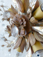 Load image into Gallery viewer, 1980 Flowers Glass Murano Gilded & Silver Wall Light Ceiling Chandelier ARTEFICE