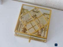 Load image into Gallery viewer, Gorgeous Gilt Mid Century 1970 Ceiling Wall Light Beveled Glass Chandelier 9"