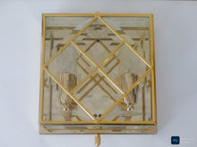 Load image into Gallery viewer, Gorgeous Gilt Mid Century 1970 Ceiling Wall Light Beveled Glass Chandelier 9"