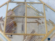 Load image into Gallery viewer, Gorgeous Gilt Mid Century 1970 Ceiling Wall Light Beveled Glass Chandelier 9"