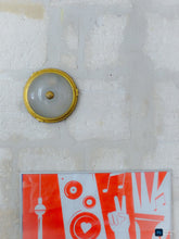 Load image into Gallery viewer, Gorgeous PAIR Vintage French Empire Ceiling Gilded Bronze Glass 1950s HOLOPHANE