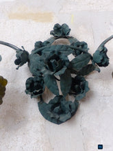 Load image into Gallery viewer, Antique 1920s Ventian Gorgeous Grape & Flower Wall Light Sconce Roses Rare