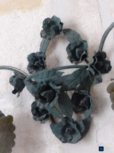 Load image into Gallery viewer, Antique 1920s Ventian Gorgeous Grape & Flower Wall Light Sconce Roses Rare