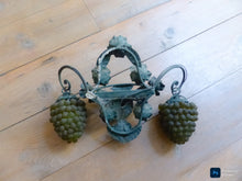 Load image into Gallery viewer, Antique 1920s Ventian Gorgeous Grape & Flower Wall Light Sconce Roses Rare