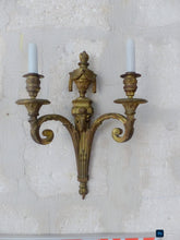 Load image into Gallery viewer, XL Large Antique PAIR French Gilt Bronze RAM 19TH Wall Light Sconce Louis XVI