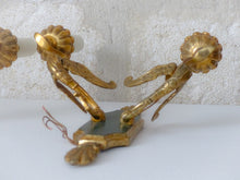 Load image into Gallery viewer, Vintage PAIR French Empire Wall Light Sconce RARE 2 Light Swans Bronze 1950 #2