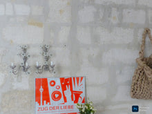 Load image into Gallery viewer, MURANO 1980 Vintage PAIR Wall Light White Opaline Drops Flowers Bead Chandelier