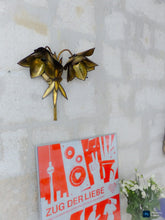 Load image into Gallery viewer, RARE Att. Christian Techoueyres Brass Flower Wall Sconce for Maison Jansen 1970'