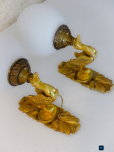 Load image into Gallery viewer, Antique PAIR French Empire Wall Light Opaline Shades Swan Bronze 1920 PETITOT