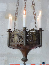 Load image into Gallery viewer, Gorgeous Antique French Crown Sanctuary Church Chandelier Ceiling Religious 19TH