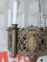Load image into Gallery viewer, Gorgeous Antique French Crown Sanctuary Church Chandelier Ceiling Religious 19TH