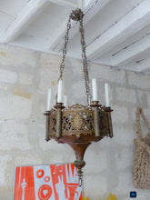 Load image into Gallery viewer, Gorgeous Antique French Crown Sanctuary Church Chandelier Ceiling Religious 19TH