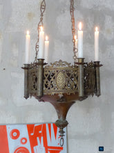 Load image into Gallery viewer, Gorgeous Antique French Crown Sanctuary Church Chandelier Ceiling Religious 19TH