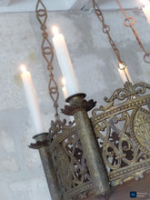 Load image into Gallery viewer, Gorgeous Antique French Crown Sanctuary Church Chandelier Ceiling Religious 19TH