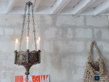 Load image into Gallery viewer, Gorgeous Antique French Crown Sanctuary Church Chandelier Ceiling Religious 19TH