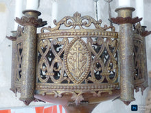 Load image into Gallery viewer, Gorgeous Antique French Crown Sanctuary Church Chandelier Ceiling Religious 19TH