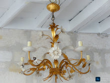 Load image into Gallery viewer, MASCA Vintage Florentine Ceiling Hollywood Regency Mid Century Chandelier 1970's