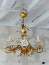 Load image into Gallery viewer, MASCA Vintage Florentine Ceiling Hollywood Regency Mid Century Chandelier 1970's