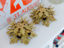 Load image into Gallery viewer, PAIR BANCI Mid Century Murano Ceiling Wall Light Gilded Tole Chandelier