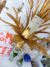 Load image into Gallery viewer, Gorgeous Gilded Chandelier Ceiling 70's Hollywood Regency Mid Century Wheat KOGL