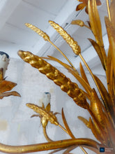 Load image into Gallery viewer, Gorgeous Gilded Chandelier Ceiling 70's Hollywood Regency Mid Century Wheat KOGL
