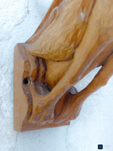 Load image into Gallery viewer, 20TH Pair Vintage French Carved Wood Gothic Chimera Wall Light Sconce Gargoye