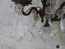 Load image into Gallery viewer, BACCARAT 19TH Gorgeous PAIR Wall Light Clear Crystal Drop Sconces 5 Fires RARE