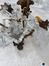 Load image into Gallery viewer, BACCARAT 19TH Gorgeous PAIR Wall Light Clear Crystal Drop Sconces 5 Fires RARE